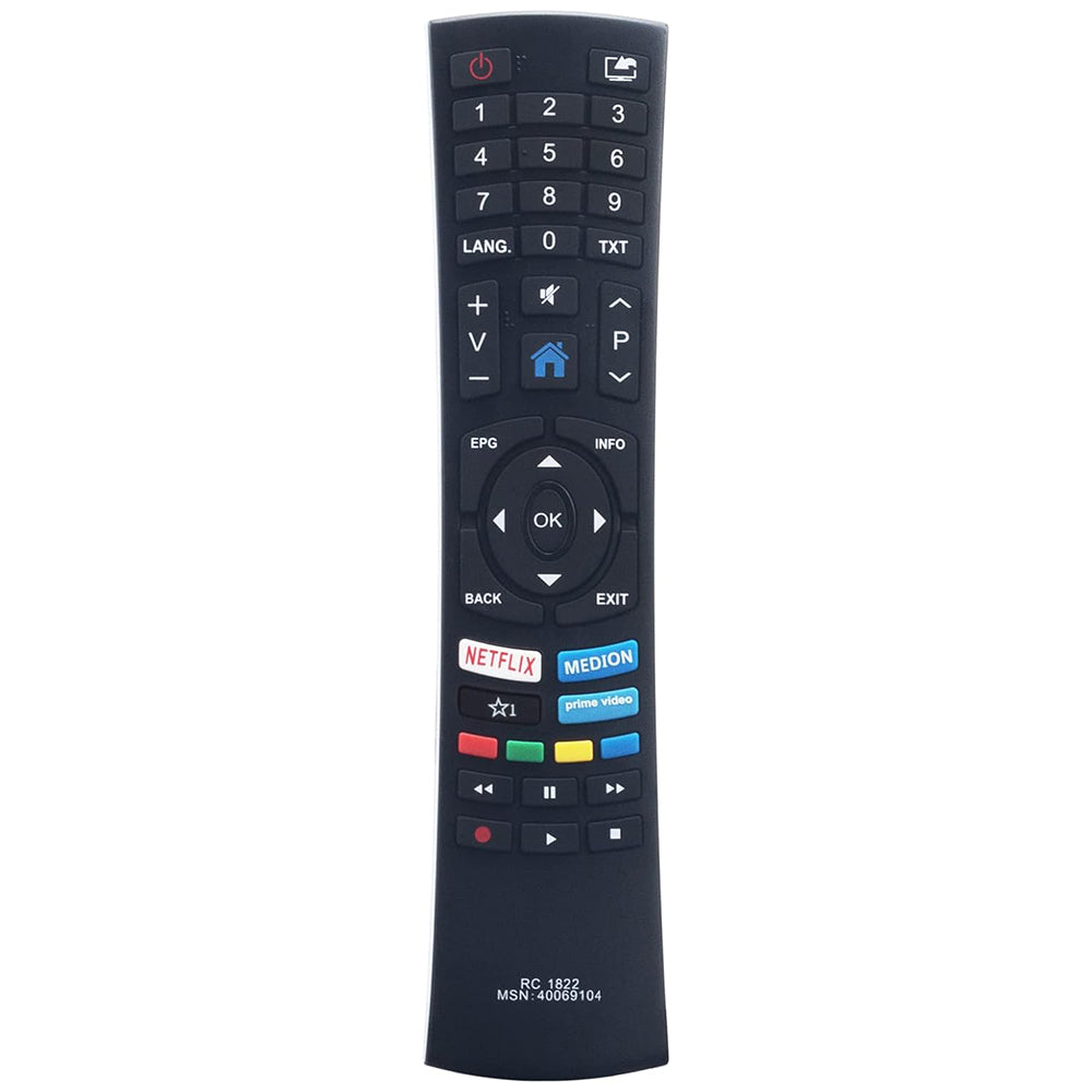 RC1822 Remote Control Replacement for Medion TV LIFEX14000 LIFEX14305 40069104